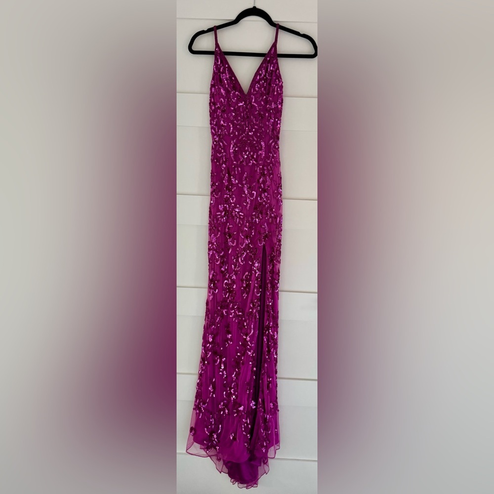 Primavera Couture Magenta Sequin Gown